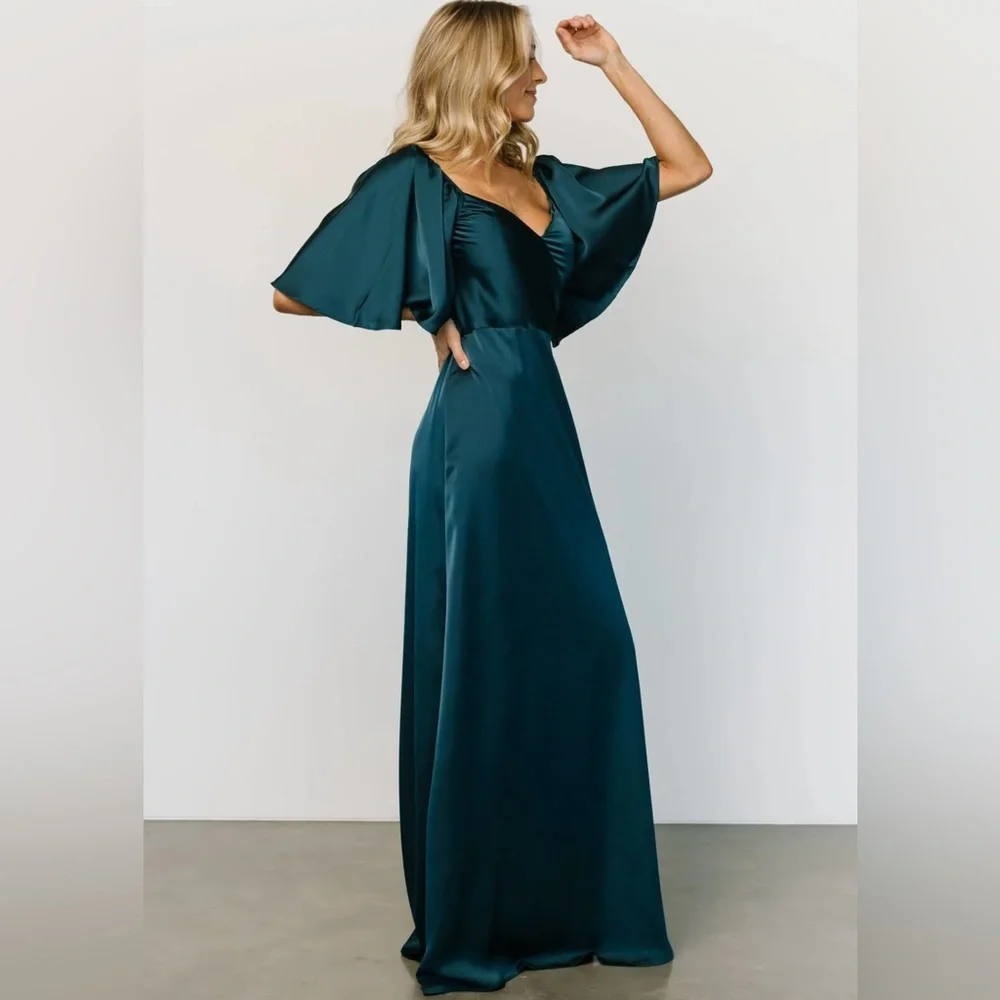 Baltic Born Deep Topaz Lilian Satin Maxi Dress - Picture 3 of 8
